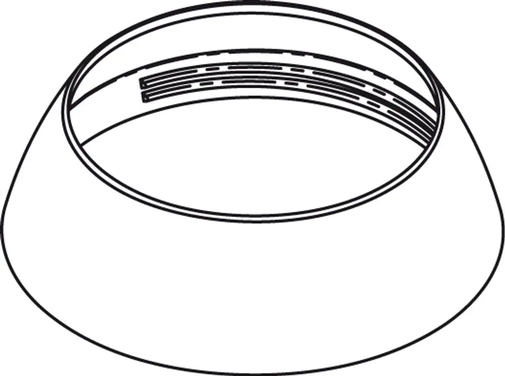 Abdeckkappe mit abgerundeter Form und schmalem Innenrand, präsentiert von Ideal Standard. Geeignet für dekorative Anwendungen und zur Abdeckung von Gewinden.